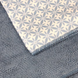 MACOSA KL13185_neu_blau 4er Set Design Spültücher/Poliertücher Mikrofaser Blau Putztuch Reinigungstuch Spül-Tuch saugstark & waschbar Küchen-Tuch (Blau … …