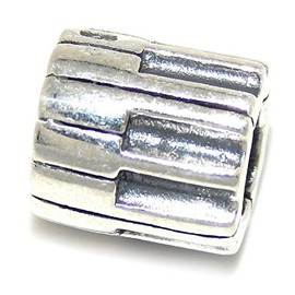 ICYROSE Solid 925 Sterling Silver Piano Keys Charm Bead for European Snake Chain Bracelets