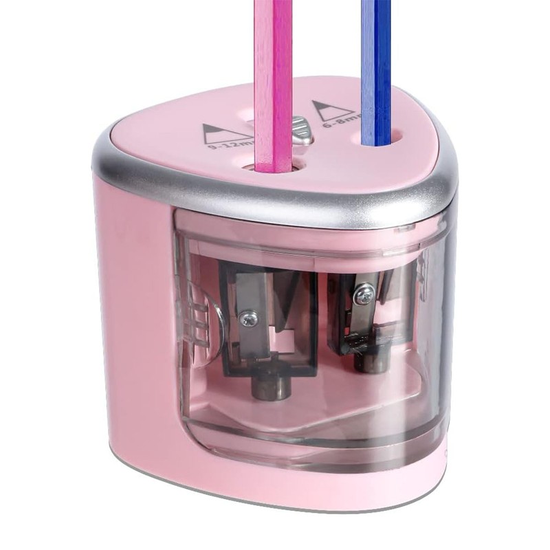 Electric Pencil Sharpener Double Holes Automatic Pencil Sharpener for Students