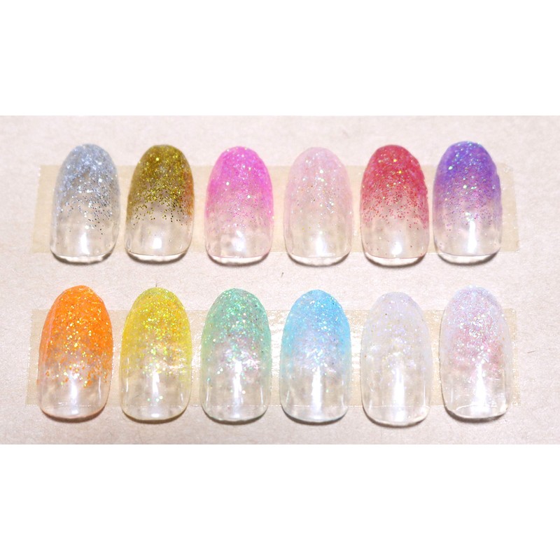 Jewel Glitter Powder 12 Colors, Plenty of 0.08 oz (2