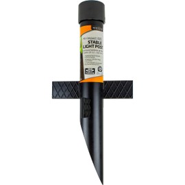 Newhouse Lighting MPOST17 2.5-Inch Outdoor Mounting Post with Cap and Stabilizing Wings for Landscape Flood Lights, Black, 17.63