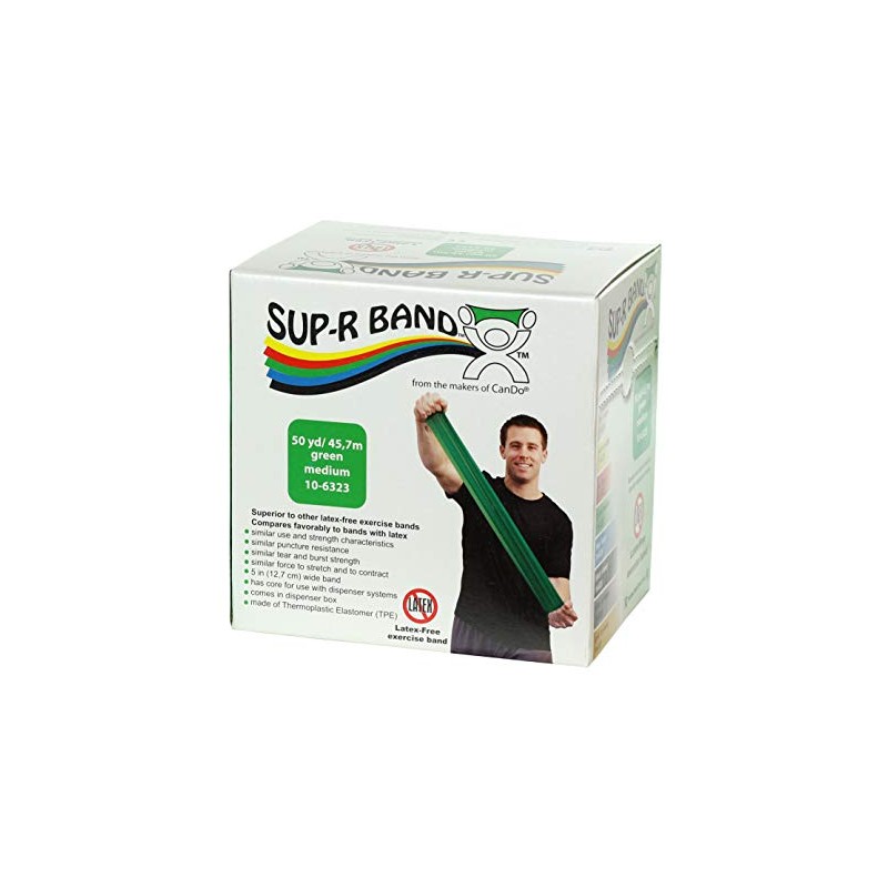 CanDo 10-6323 Sup-R Latex Free Exercise Band, 50 yd Roll,