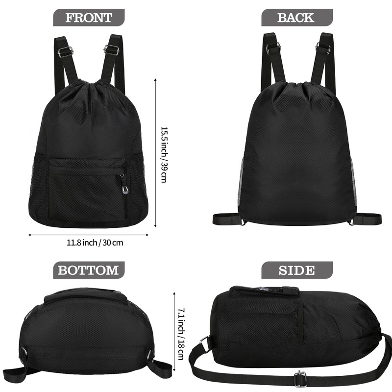 NATURAL STYLE Waterproof Drawstring Bag, Lightweight String Backpack with Water