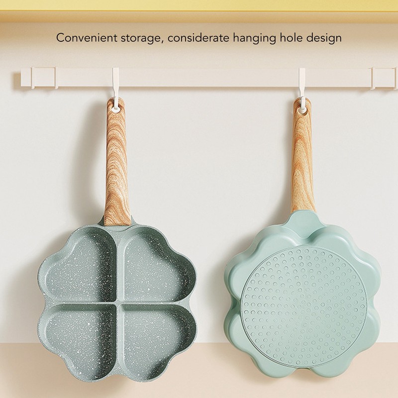 Egg Frying Pan Nonstick Heart Shaped 4 Cup Uniform Heating