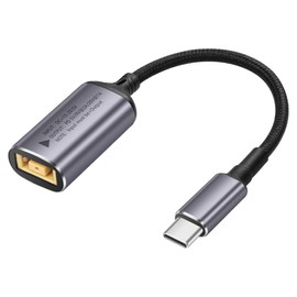 SinLoon PD 140 W Slim Tip auf USB-C-Kabel, quadratische Buchse auf Typ-C-Stecker, Stromladekabel mit PD-Automatischer Identifikations-Chip, für Handys, Tablets, Laptops (quadratisch)