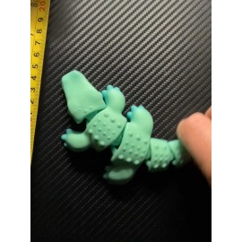 [ LOT OF 3 ] ~7" Toy Crocodile Fidget Kids Toy Alligator 3D Printed Green/Blue