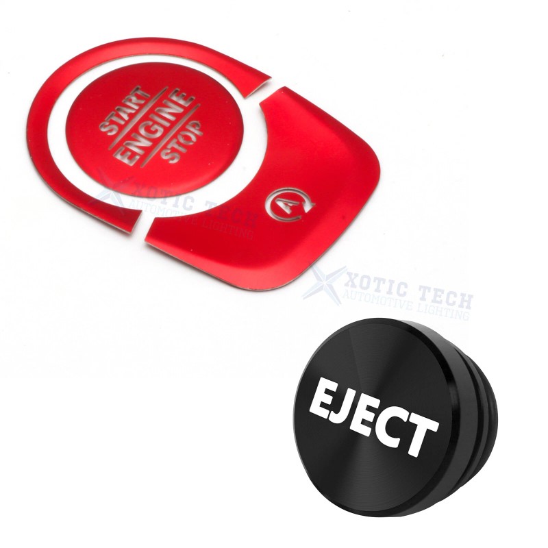 Aluminum Engine Start Stop & Eject Cigarette Lighter Button Trim