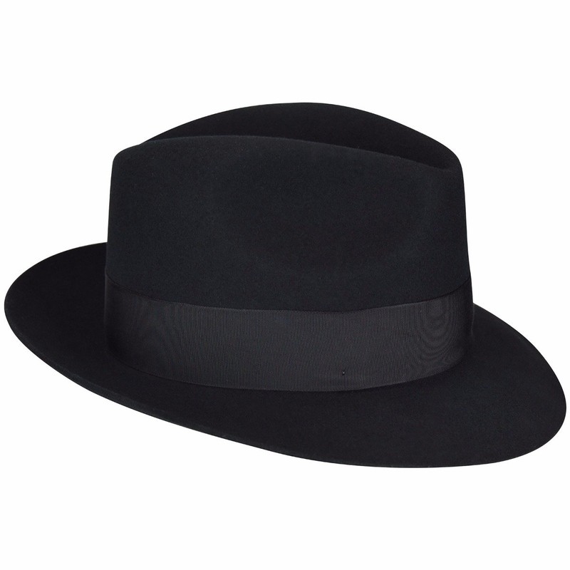 Bailey of Hollywood Gangster Fedora Black, Small