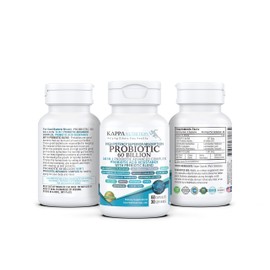 KAPPA NUTRITION Probiotic 60 Billion CFU 14 in 1 Formula with Prebiotics & Acidophilus for Women, Men & Adults, Shelf Stable, Acid Resistant, Natural Supplement 60 Capsules.