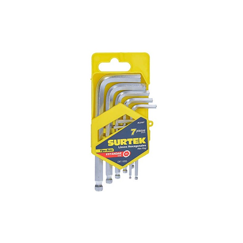 Surtek ALLFB7 Juego de llaves hexagonales tipo "L", en pulgadas,