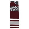 MadSportsStuff Dugout Striped Baseball Socks Pattern E (Maroon/Grey/White, Large)