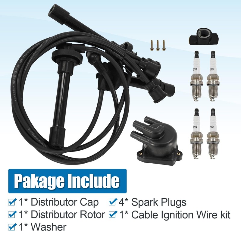 Ignition Kit BKR6E-11 30103-P1A-004 Distributor Cap Rotor Spark Plugs Cable