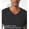 Comfneat Men's 6-Pack Undershirts 100% Cotton Comfy V-Neck T-Shirts (Black+Grey