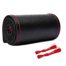 Cubiertas del Volante, Cuero de Microfibra, diseño Transpirable Antideslizante, sensación Suave y cómoda, Costura Universal para Volante de automóvil de 15 Pulgadas en la Envoltura