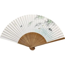 Kyoto Fan, Momiji Ayu Fan, For Men, Men, Made in Japan, Double Sided, Craftsmanship, Japanese Pattern, For Yourself, Gift, Gift, white