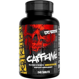 Mutant Cafeína 200 mg por Tableta, Sin Mezclas Patentadas, 240 Tabletas | Cafeína anhidra de grado farmacéutico, ingrediente único, sin rellenos; permite ajustar la dosis según tu tolerancia