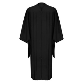 Endea Graduation Deluxe Classic Matte Black Masters Gown Academic Regalia Unisex (51 (5'6" - 5'8")) Black