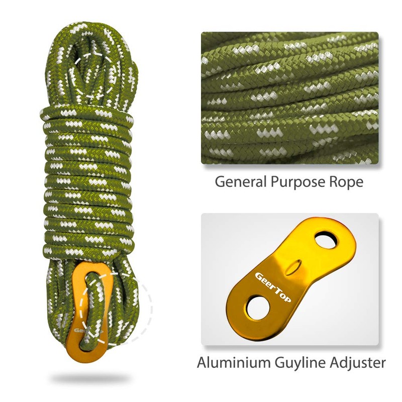 GEERTOP 6 Pack 5 mm Ultralight Tent Guy Lines Camping