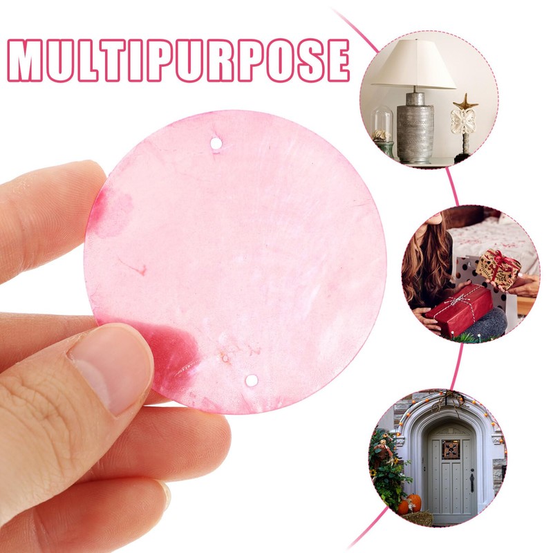 Ciieeo 100pcs Capiz Shell Wind Chime Home Decoration Round Natural