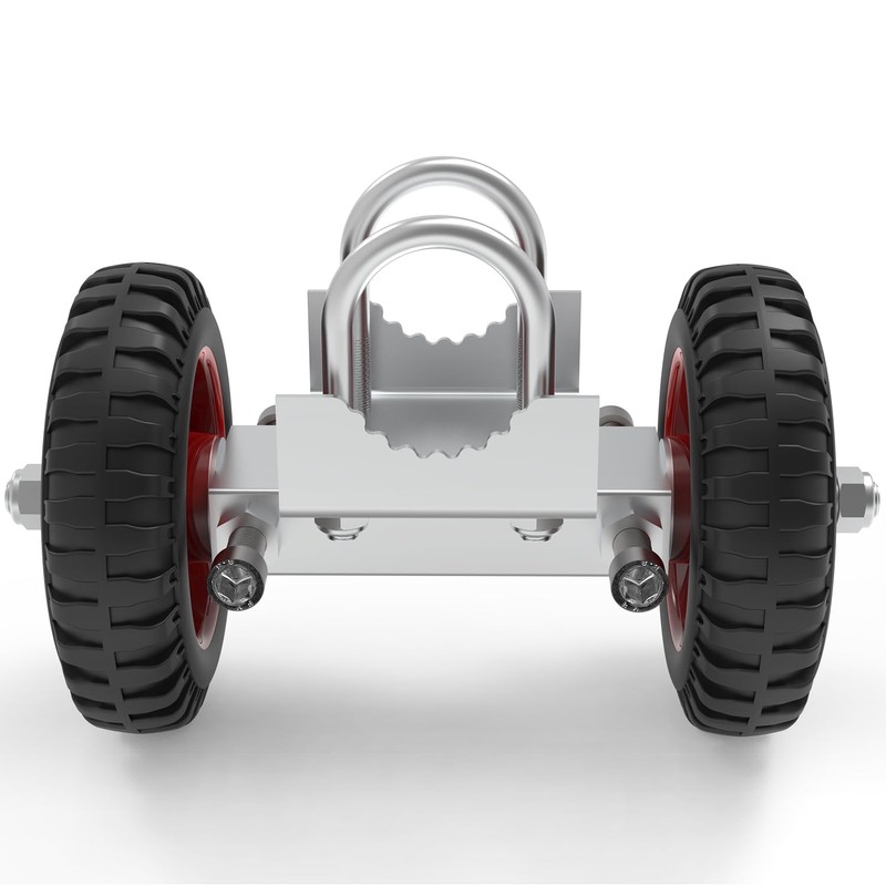Blütezeit Rolling Gate 6'' Heavy-Duty Rubber Wheel Carrier 2pcs, Double-U
