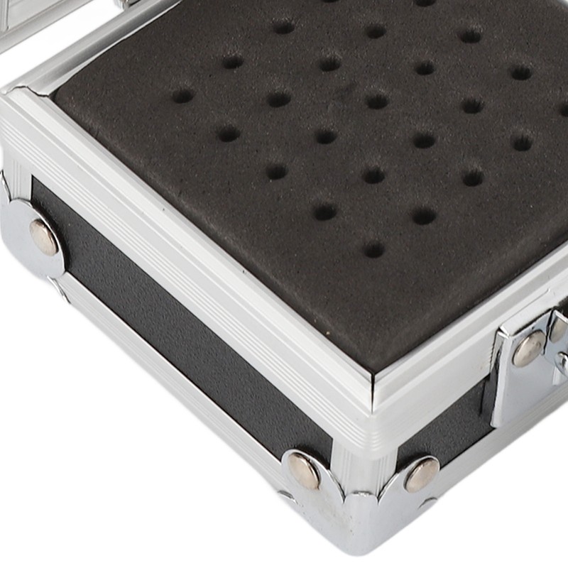 Nail Drill Bits Storage Box 25 Holes Transparent Clamshell Lock