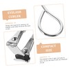 PACKOVE Stainless Steel Eyelash Curler with Slip Pad Portable Handheld