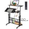 Hadulcet Stand Up Desk, Rolling Desk Adjustable Height, Mobile Standing