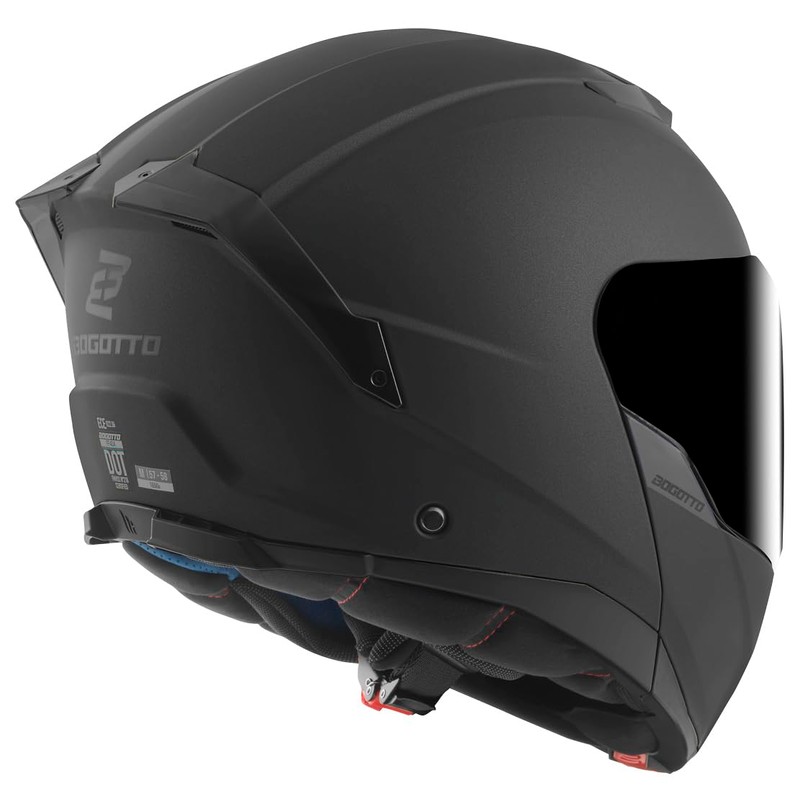 Bogotto FF404 Solid Flip-Up Helmet, Matte Black, S