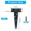 T Strap Hinges Heavy Duty, Shed Door Gate Hinges(Black) (4,