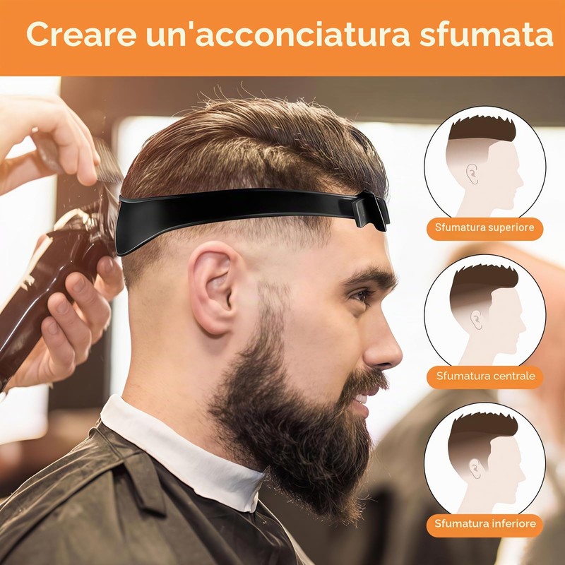 4 Pezzi Sfumatura Capelli Uomo Set 3 Pettine di Posizionamento