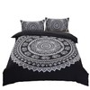 DasyFly 3 Piece Bohemian Duvet Cover Sets Queen Size Mandala Elephant Boho Chic Bedding Duvet Cover Sets for Aducts Boys Girls Black White