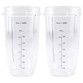 Felji 2 Pack 32 oz Tall Colossal Cup Replacement Part Compatible with Nutri Bullet 600W 900W Blenders NB-101B NB-101S NB-201