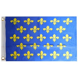 Generic Alternative Novelties Kingdom Of France Fleur De Lis Blue 23 Fleurs 12x18 12""x18"" 12 Inch x 18 Inch Rough Tex 100D Printed Polyester Flag Banner With Grommets