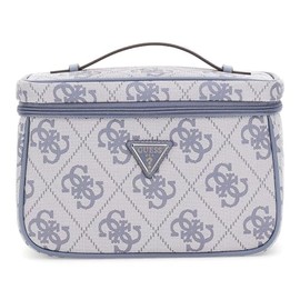 GUESS Kosmetiktasche Toiletry Train Case Slate Logo blaugrau