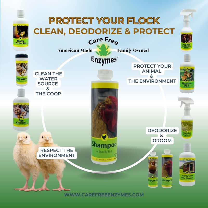 Care Free Enzymes Chicken Shampoo & Poultry Wash, 16 oz,