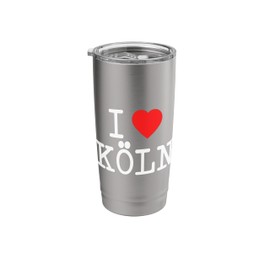 I Love Köln Colonia Germany Carnival Heart Cologne Cathedral Stainless Steel Insulated Tumbler