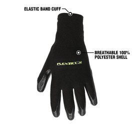 Flexzilla GC100L-6X Nitrile Dip, Black, 6-Pack, L General Purpose Glove