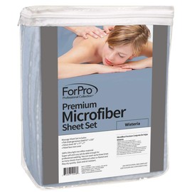 ForPro Professional Collection Premium Microfiber 3-Piece Massage Sheet Set, Wisteria, Ultra-Light, Stain, and Wrinkle-Resistant Includes Flat, Fitted Sheet and Massage Face Rest Cover
