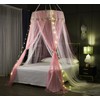 VETHIN Princess Bed Canopy for Girls Double Layer Sheer Mesh