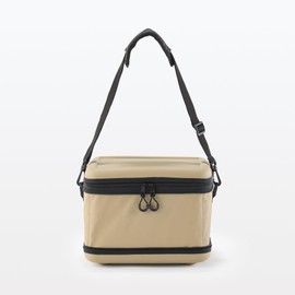 MUJI 83832810 Foldable Soft Cooler Bag with Shoulder Belt, Beige, Approx. 11.0 x 8.7 x 7.5 inches (28 x 22 x 19 cm), 12L