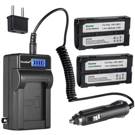 Kastar 2-Pack VW-VBD1 Battery and LCD AC Charger Compatible with VW-VBD1, VW-VBD1/E, VW-VBD1E, VW-VBD2, NV-DX Series NV-DX1, NV-DX1EN NV-DX100, NV-DX100EN NV-DX110, NV-DX110EG