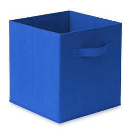 Casafield Set of 12 Collapsible Fabric Cube Storage Bins, Royal Blue - 11" Foldable Cloth Baskets for Shelves, Cubby Organizers & More