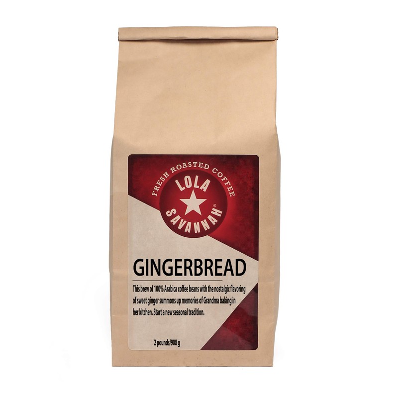 Lola Savannah Gingerbread Whole Bean Caffeinated Coffee, 2lb, 1 Pack