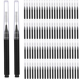 Patelai 100 Pieces Braces Brush for Cleaner Interdental Brush Toothpick Dental Tooth Flossing Head Oral Dental Hygiene Flosser Toothpick Cleaners Tooth Cleaning Tool (Black)
