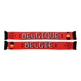 Belgium Soccer Knit Scarf, Red White Black, Fits all