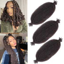 Mscat 40,6 cm vorgetrennte, federnde Afro-Twist-Haarverlängerungen, Kunsthaarverlängerungen, 3 Packungen, Marley Twist Crochet Braiding (8 Strähnen/Packung, 4#)