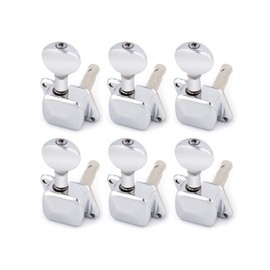 Metallor String Tuning Pegs Tuning Keys Machine Heads Tuners 6 In Line for Right Handed Electric Guitar Acoustic Guitar Parts Replacement Set of 6Pcs Chrome 6R.