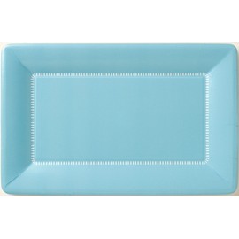 Ideal Home Range 8 Count Paper Cafe Plates, 12 x 7.5", Zing Soft Blue