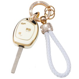 ontto Key Fob Skin Fit for Ford C-MAX S-MAX Transit KA Galaxy Mondeo Fiesta Focus Car Key Cover Soft TPU Key Housing with Rhinestone Keychain