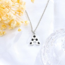 Astellea Football Gifts for Girls Boys Initial Necklace for Soccer Players Lovers Coach Fashion Football Letter Necklace Christmas Birthday Party Jewelry Present for Son Daughter Teenage (A)